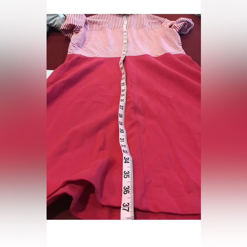 Lands' End Red and White Striped Dress - Picture 8 of 9
